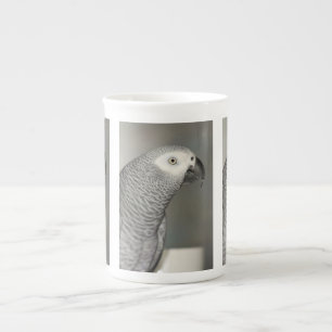 Taza De Porcelana Loro gris estadista africano
