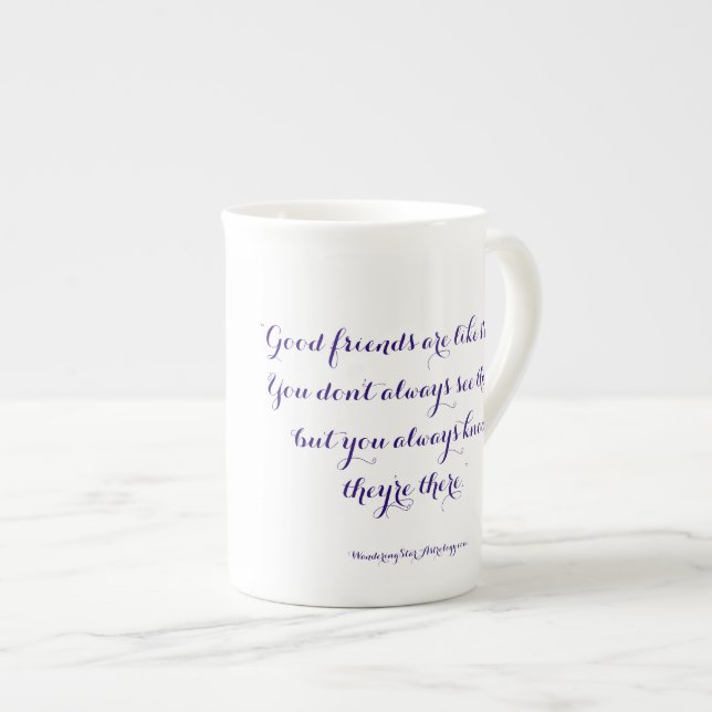 Taza De Porcelana Los buenos amigos son como las estrellas… (Derecha)