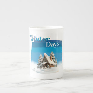 Taza De Porcelana Los Días de Invierno Diciembre Navidad