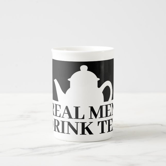 Taza De Porcelana Los hombres de verdad toman té divertido para los  (Frente)