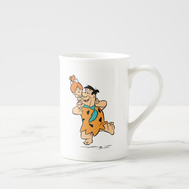 Taza De Porcelana Los Picapiedra | Fred y Pebbles Flintstone (Derecha)