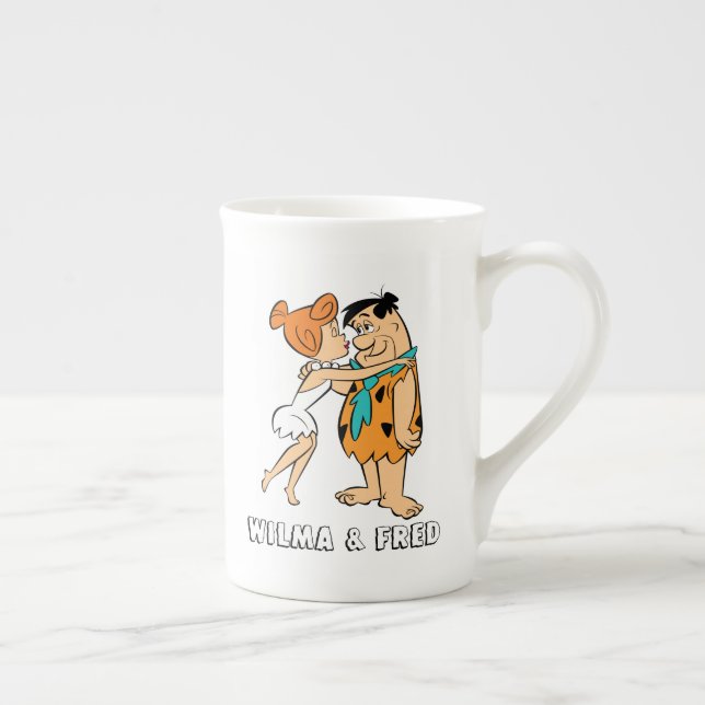 Taza De Porcelana Los Picapiedra | Wilma Kissing Fred (Derecha)