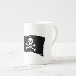 Taza De Porcelana Los piratas de China contra los huesos de hongos