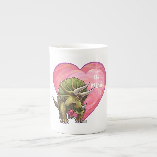 Taza De Porcelana Los triceratops románticos son míos (Frente)