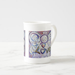 Taza De Porcelana Love Angel Word Bone China Mug