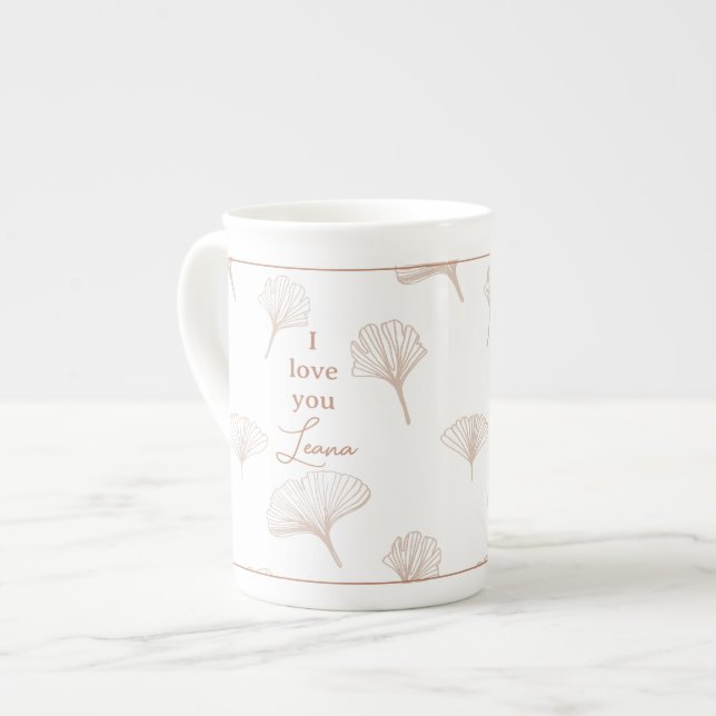 Taza De Porcelana Love Leana Ginko Tree Leaves (Izquierda)