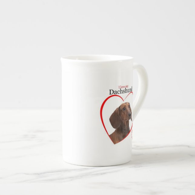 Taza De Porcelana Love My Dachshund Mug (Derecha)