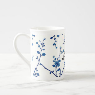Taza De Porcelana Loza moderna de Blue Willow Estética