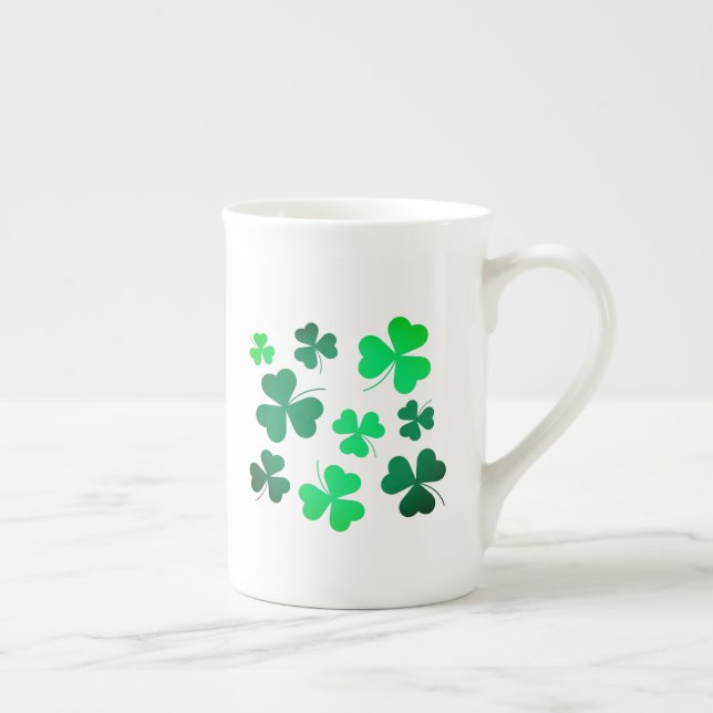 Taza De Porcelana Lucky Green Clover Shamrock Irlanda Irlanda (Derecha)