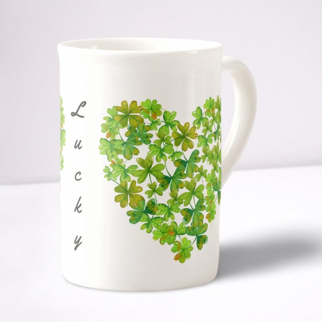 Taza De Porcelana Lucky Shamrock (Subido por el creador)