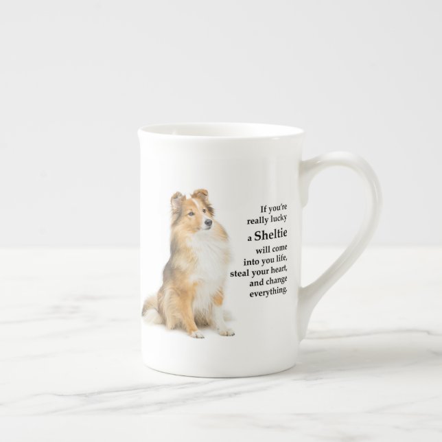 Taza De Porcelana Lucky Sheltie (Derecha)