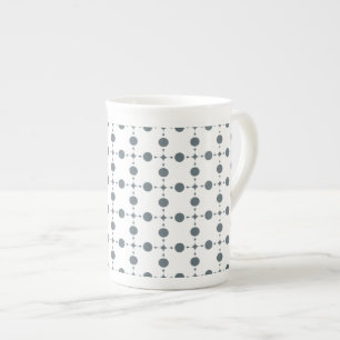 Taza De Porcelana Lunares grises, Patrón de lunares, Lunares, Puntea