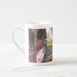 Taza De Porcelana Luz otoñal en la fila de la cabaña - Viñero de Mar