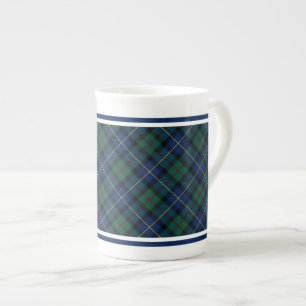 Taza De Porcelana MacLeod de la tela escocesa azul y verde del