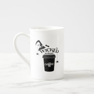 Taza De Porcelana Mala sin café Lindo y divertido sombrero de bruja