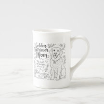 Mamá Perro Retriever Dorado Amante del Perro Arte 