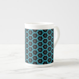 Taza De Porcelana Mandala azul eléctrica