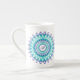 Taza De Porcelana Mandala étnica del teléfono. monograma