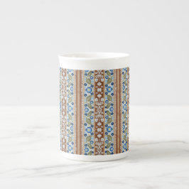 Taza De Porcelana Mantel de mesa floral a rayas inspirado en francés