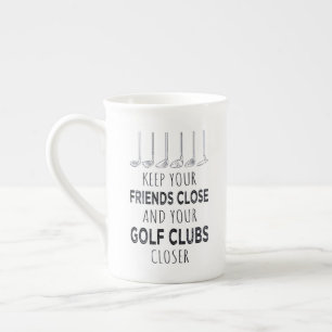 Taza De Porcelana Mantén A Tus Amigos Cerca Y Tus Clubes De Golf Más
