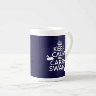 Taza De Porcelana Mantenga tranquilo y lleve los cisnes - todos los