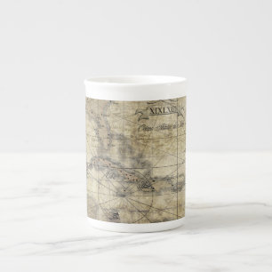 Taza De Porcelana Mapa antiguo del Caribe