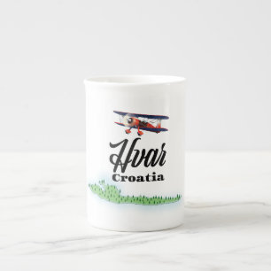 Taza De Porcelana Mapa de Hvar Croacia