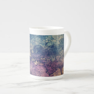 Taza De Porcelana Mapa del mundo de la vieja morada celestial (13)