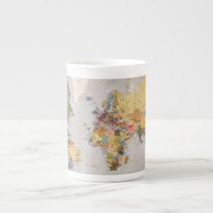Taza De Porcelana mapa mundial