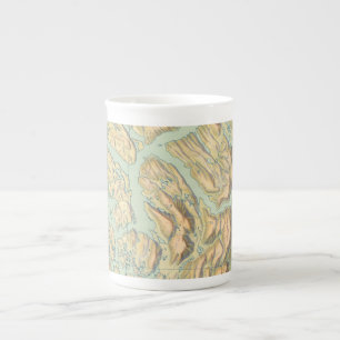 Taza De Porcelana Mapas de Noruega - serie Bergen 1925