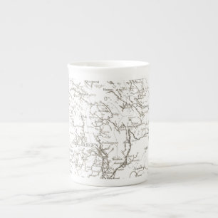 Taza De Porcelana Mapas de Noruega - serie Bergen 1925