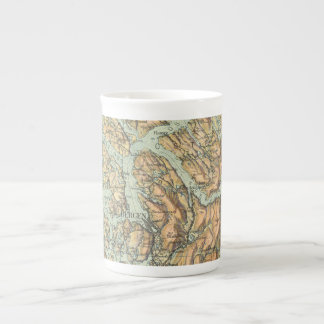 Taza De Porcelana Mapas de Noruega - serie Bergen 1925