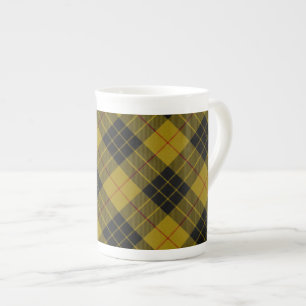 Taza De Porcelana Maquillaje tartán amarillo chapa