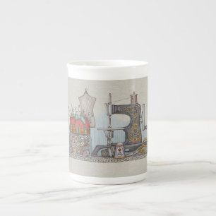Taza De Porcelana Máquina de coser manual