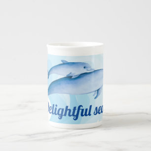 Taza De Porcelana Mar asombroso con delfines