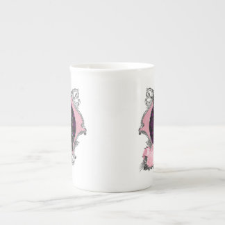 Taza De Porcelana Marco de rosa de cuervo gótico