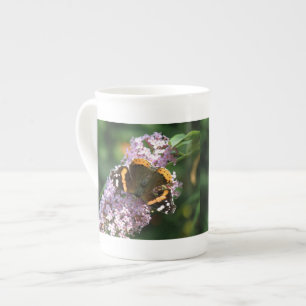 Taza De Porcelana Mariposa del Almirante Rojo y Mug Buda
