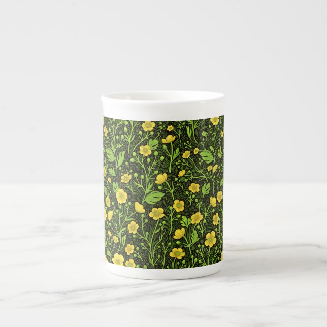Taza De Porcelana Mariposas en negro (Frente)