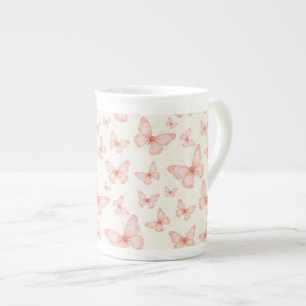 Taza De Porcelana Mariposas rosadas bonitas