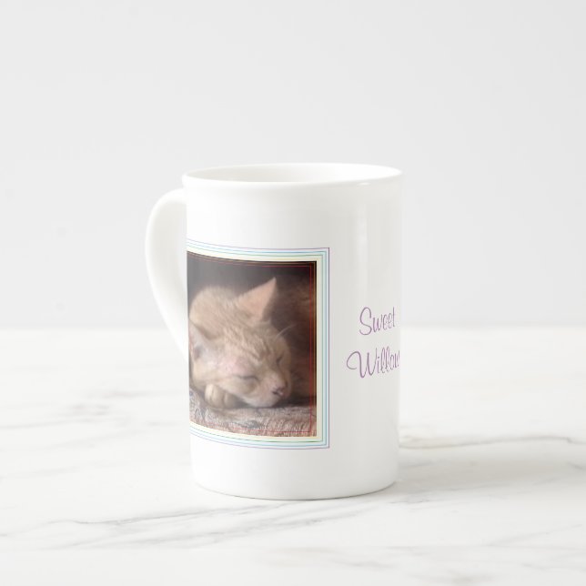 Taza De Porcelana MASCOTA AMOR Hueso China Mug + Texto / Arcoiris (Izquierda)