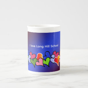 Taza De Porcelana Me Encanta Mi Colegio Corazones de varios colores