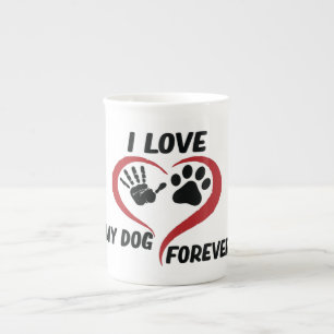 Taza De Porcelana Me encanta mi perro tirando almohada
