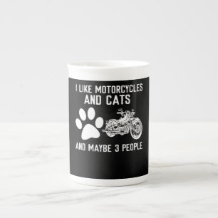 Taza De Porcelana Me Gustan Las Motocicletas Y Los Gatos El Gracioso