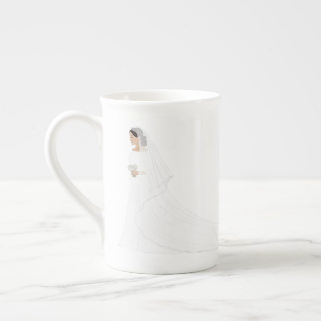 Taza De Porcelana Meghan Markle Boda real vestido de hueso China Mug (Izquierda)