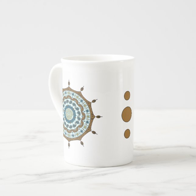 Taza De Porcelana Mehndi Fantasy Copper Specialty Mug (Izquierda)