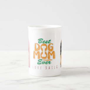 Taza De Porcelana Mejor Mamá de Perro del Mundo  2 Arco de Foto y No