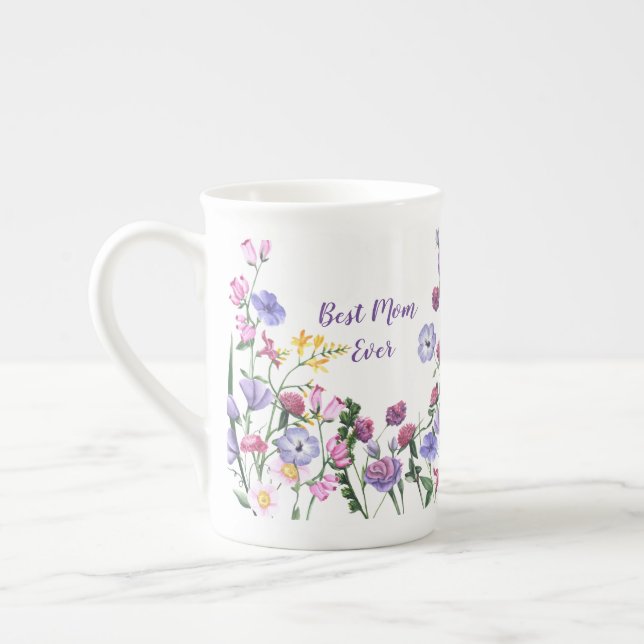 Taza De Porcelana Mejor Mamá del Jardín de Verano de Primavera Mug (Izquierda)