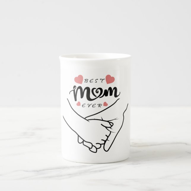 Taza De Porcelana Mejor Mamá, Día de la Madre, regalo para mamá (Frente)
