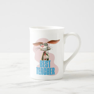 Taza De Porcelana Mejor Profesor Conejo Divertido Humor de Aula