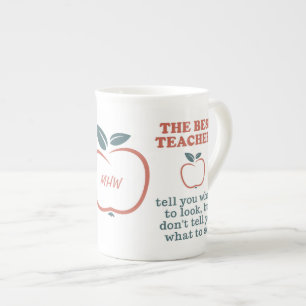 Taza De Porcelana MEJOR PROFESOR personalizado monograma mug